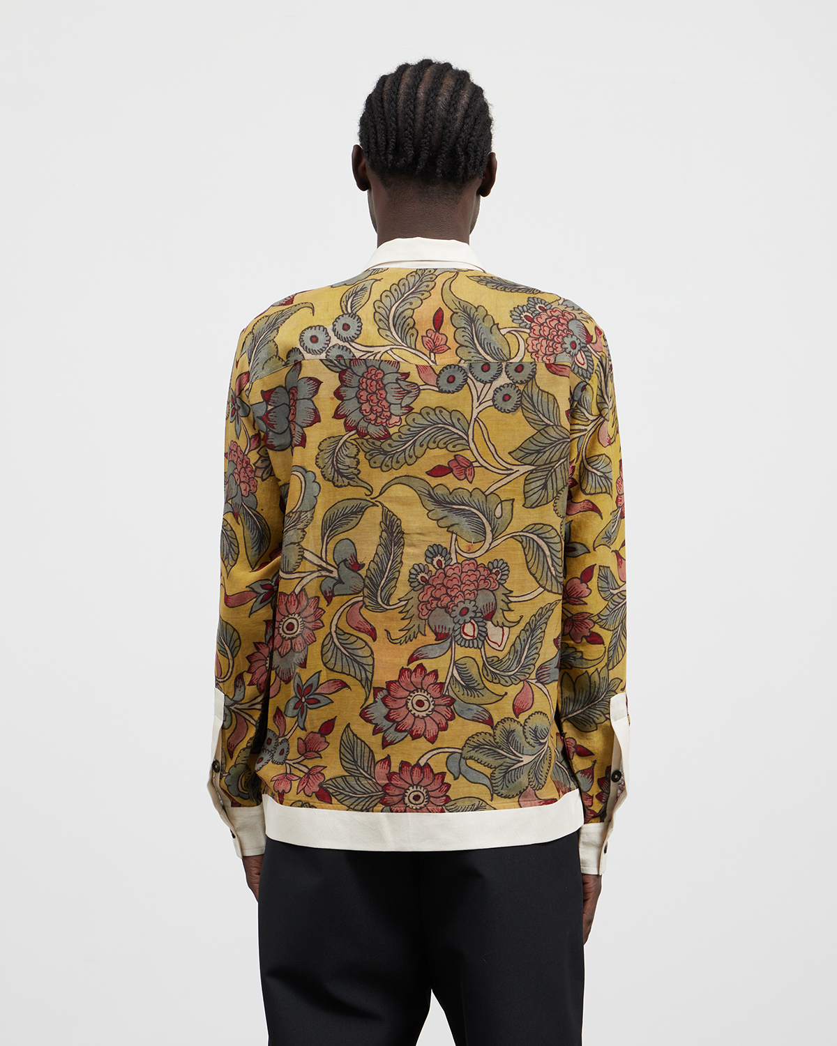 Camp Shirt Hand Painted Kalamkari Yellow