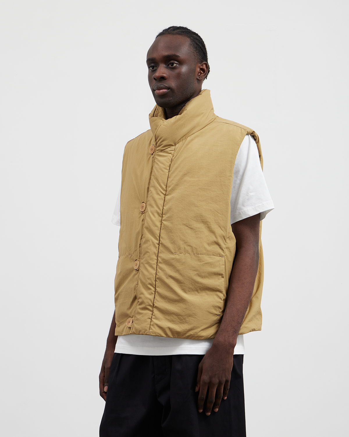 Puffer Gilet Ochre Khaki