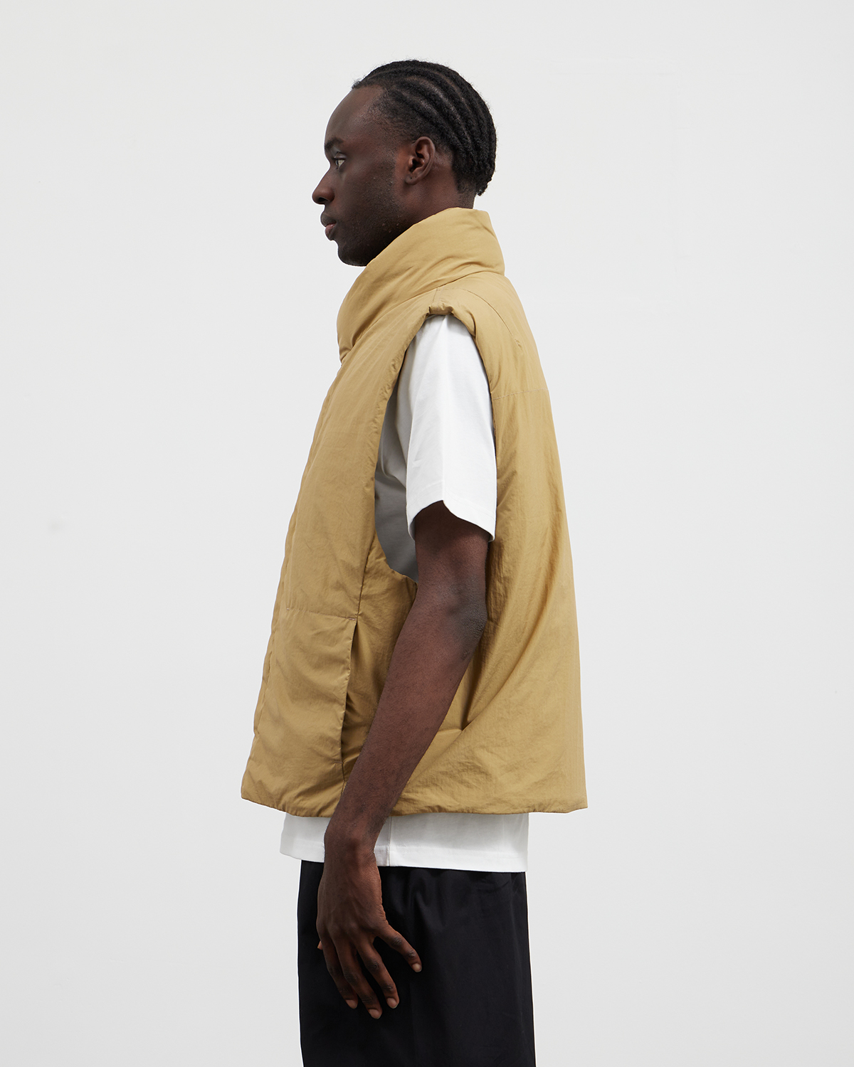 Puffer Gilet Ochre Khaki