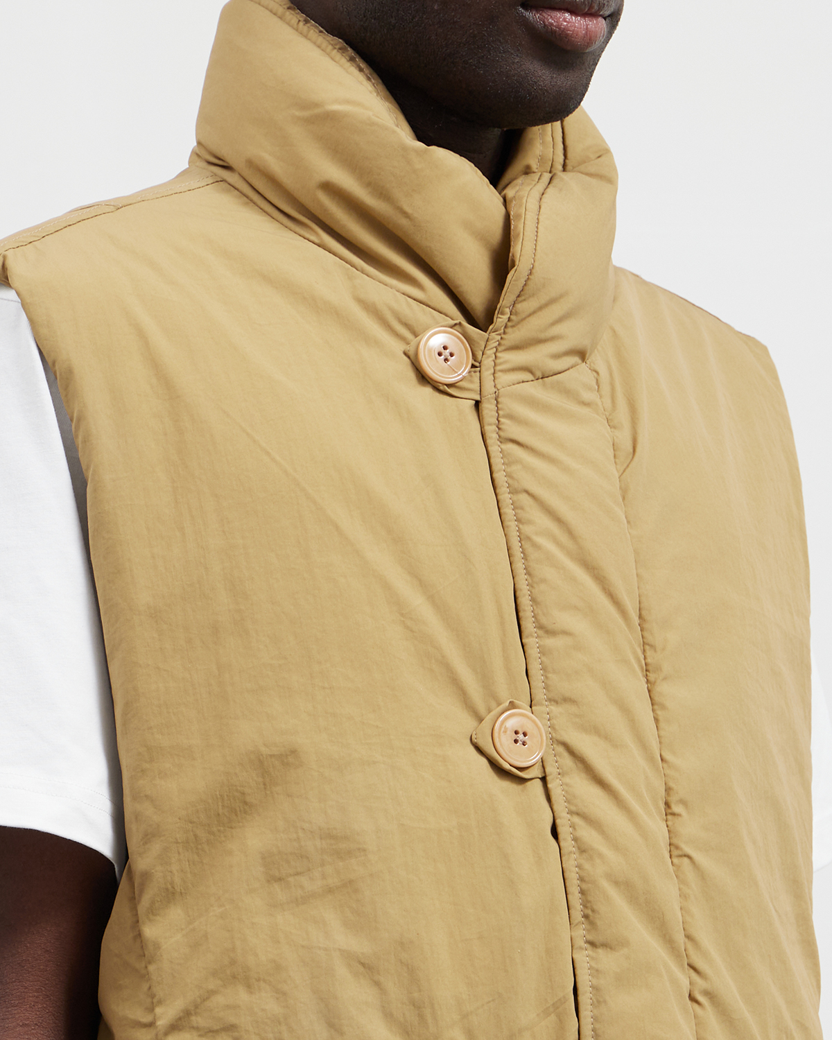 Puffer Gilet Ochre Khaki
