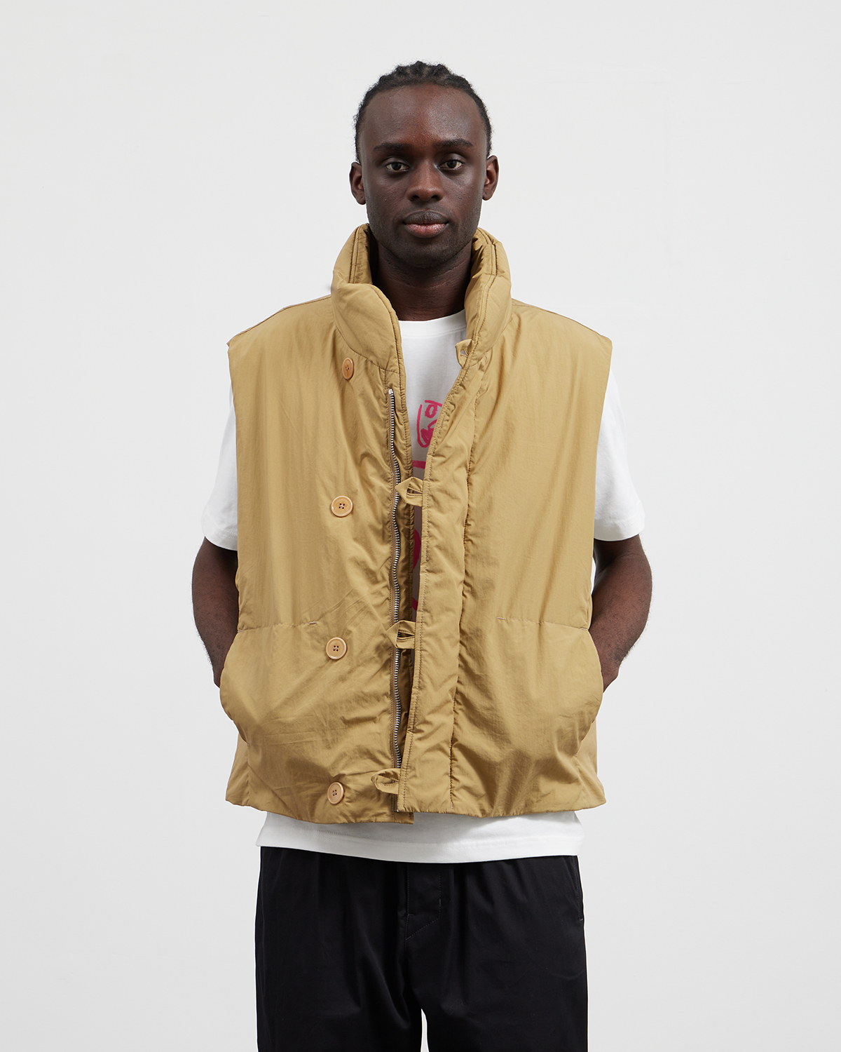 Puffer Gilet Ochre Khaki