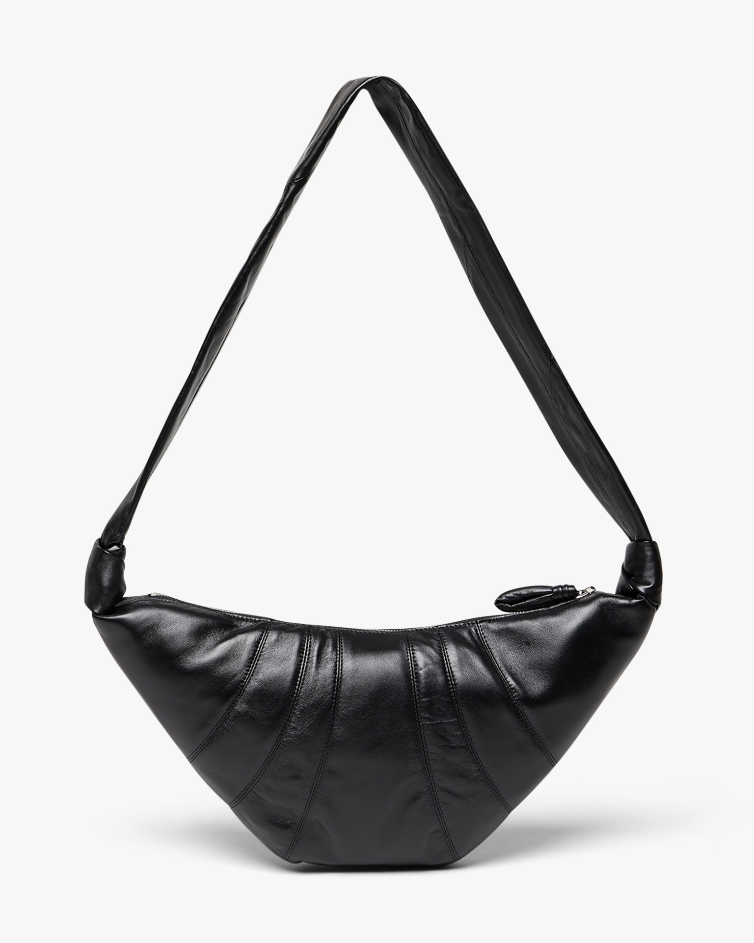 Medium Croissant Bag Black Leather