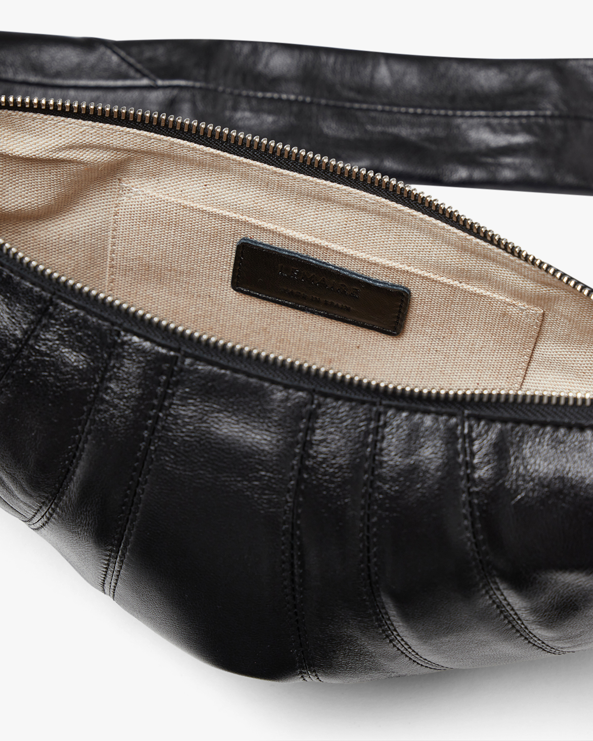 Small Croissant Bag Black Leather