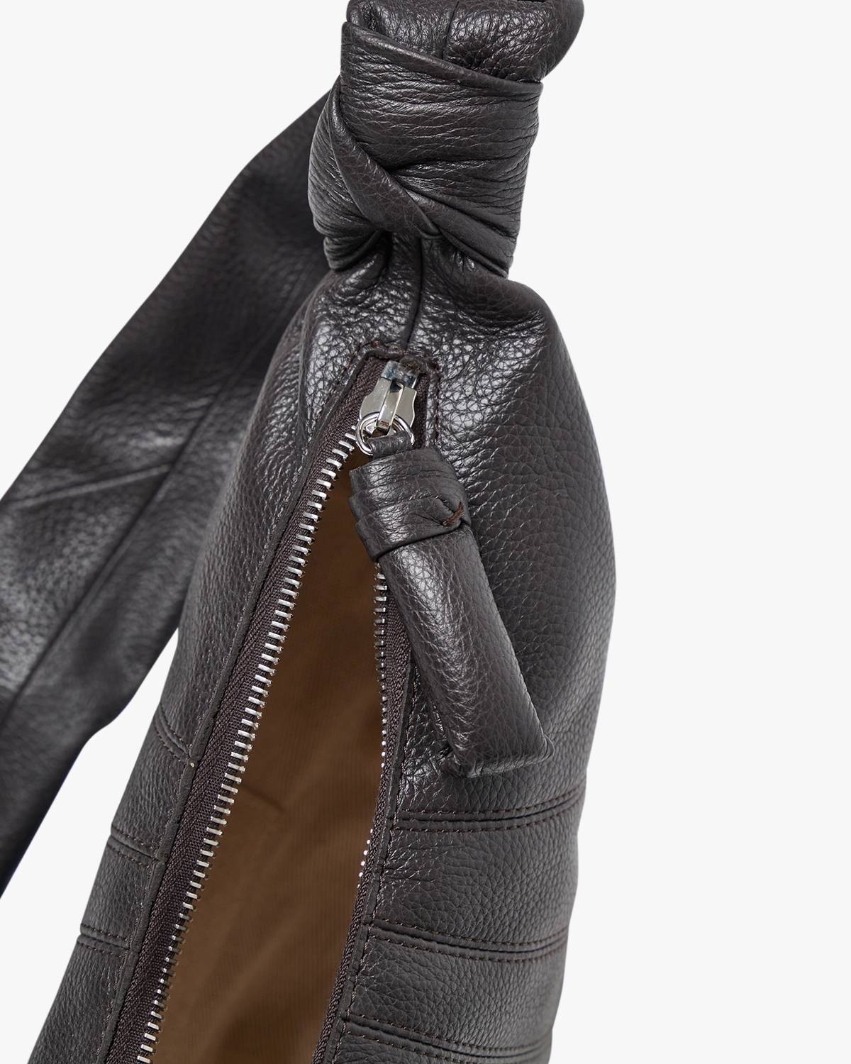 Small Croissant Bag Dark Chocolate Leather