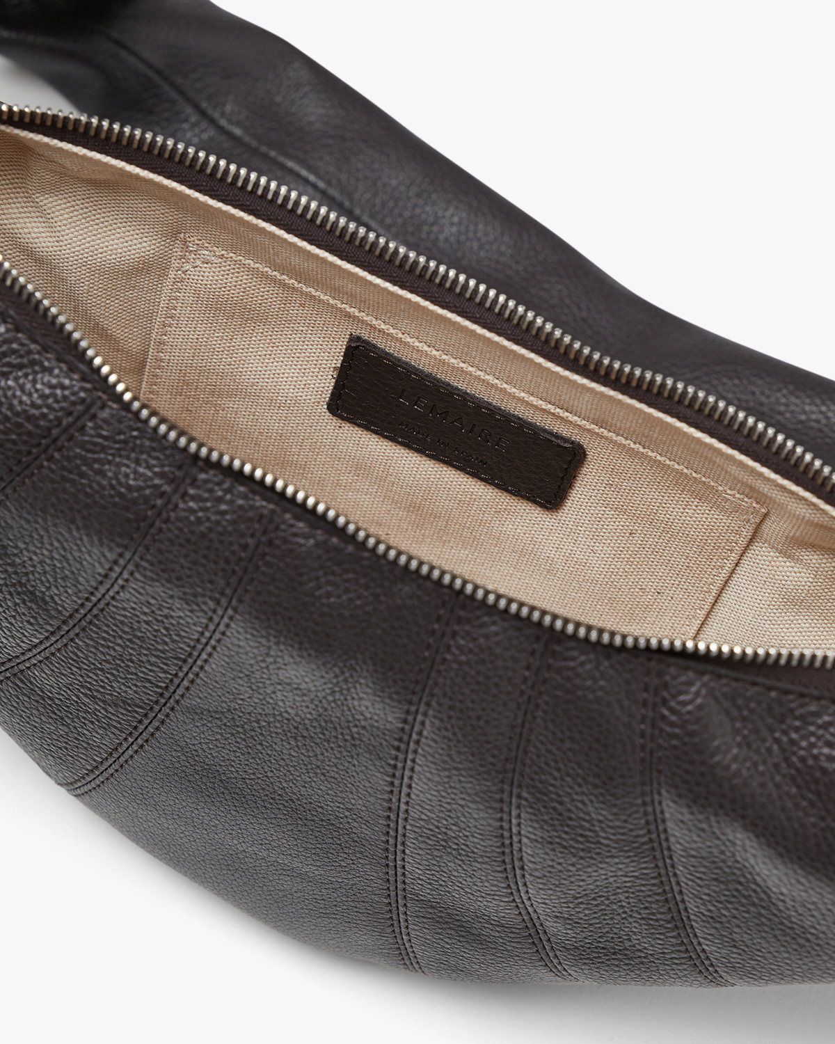 Small Croissant Bag Dark Chocolate Leather