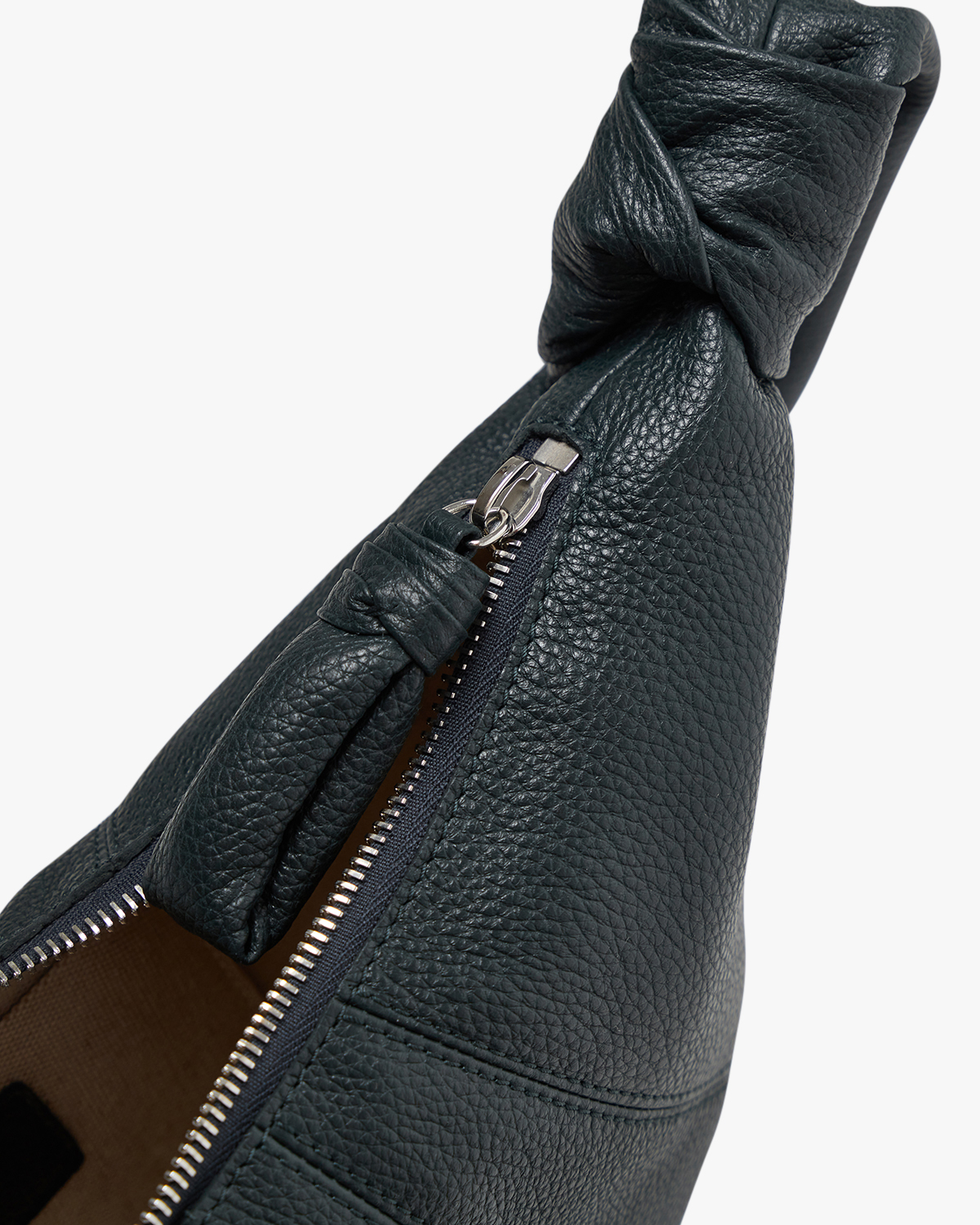 Small Croissant Bag Midnight Green Leather