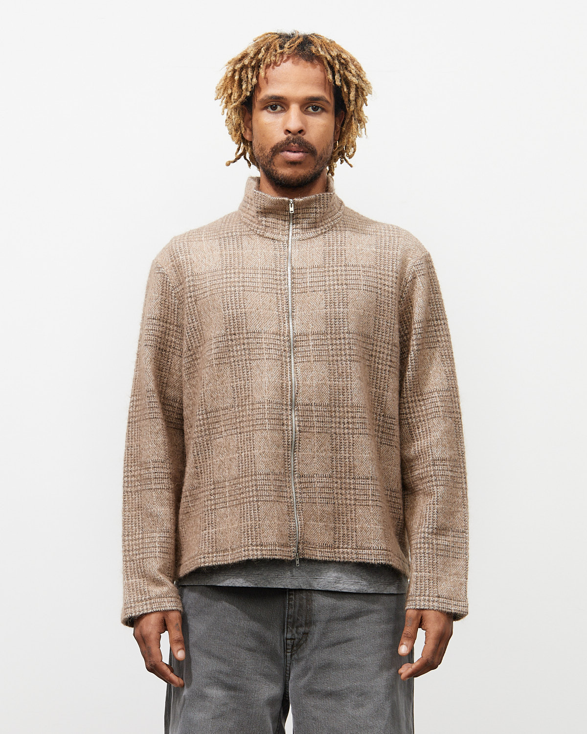 トップス OUR LEGACY SHRUNKEN FULLZIP POLO 48 Our Legacy - Shrunken Fullzip Polo Prenzlauer Houndstooth